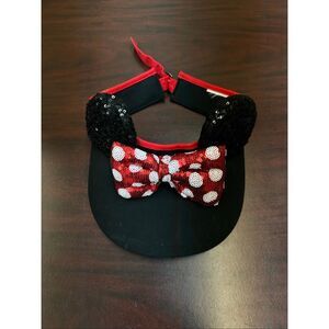 Minnie Mouse Disney Visor Hat with Sequin Ears and Bow